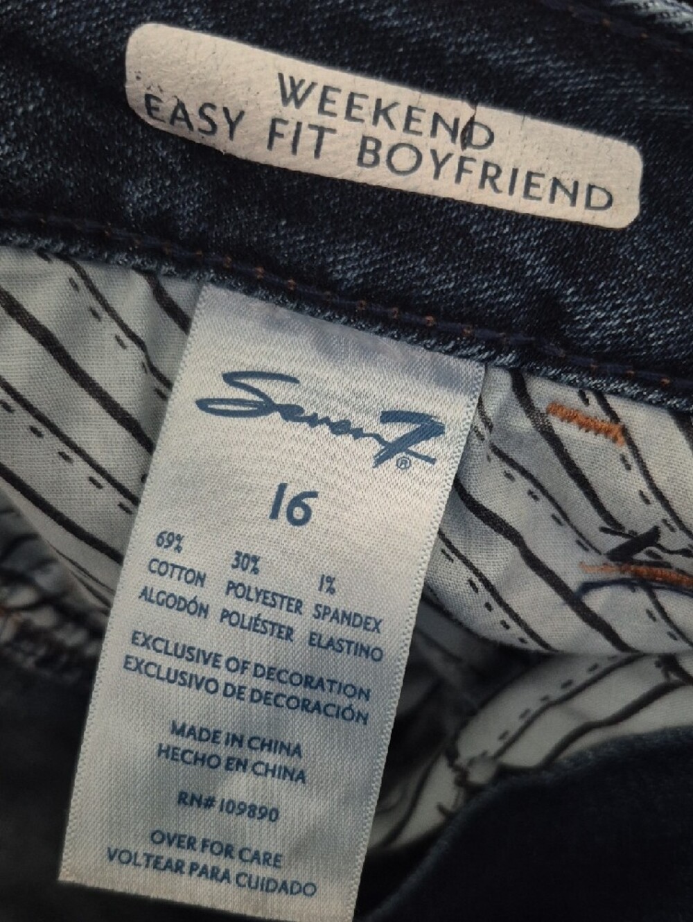 Seven7 Dark Blue Boyfriend Jeans - Picture 6 of 6